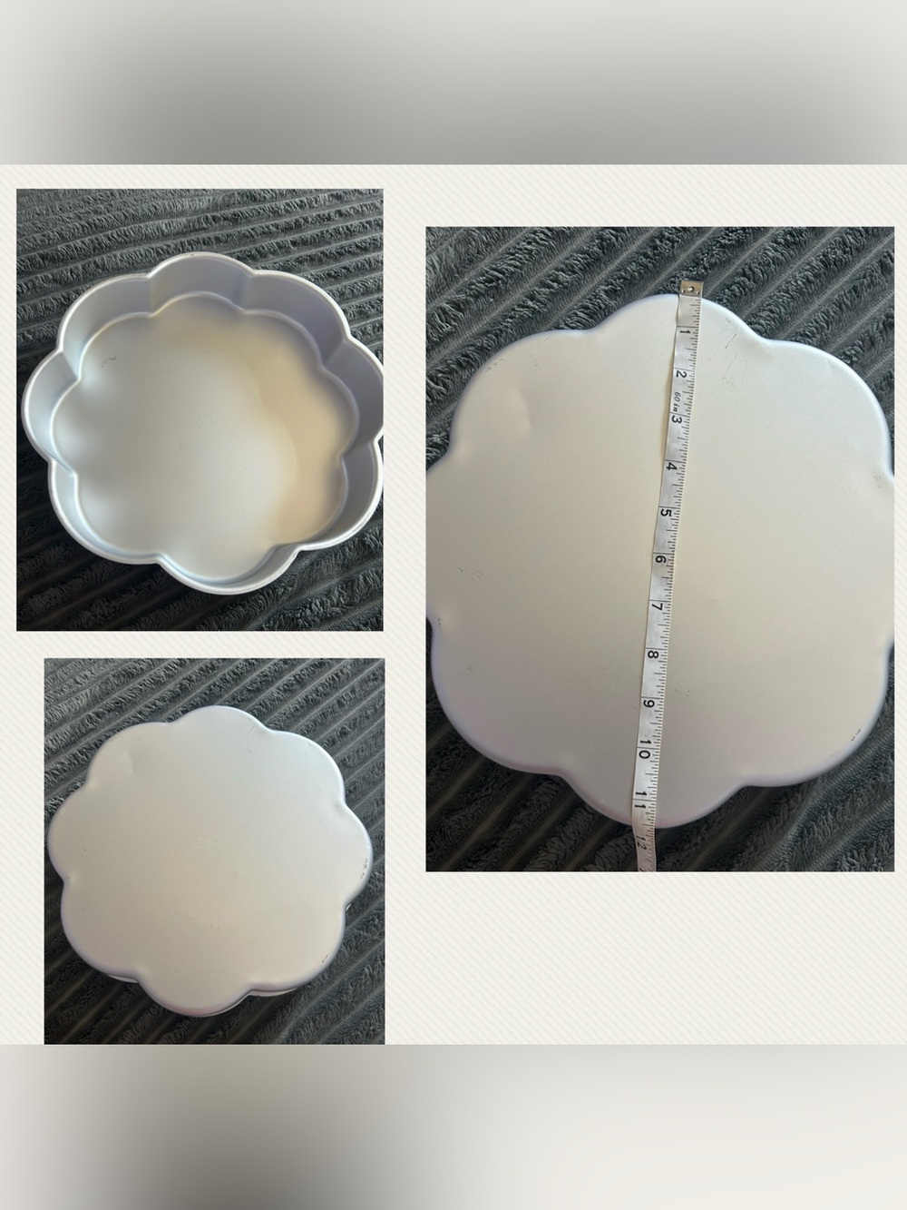 Silver Floral Nesting Cake Pan Set of 4- Home Kitchen Bakeware - Picture 5 of 13